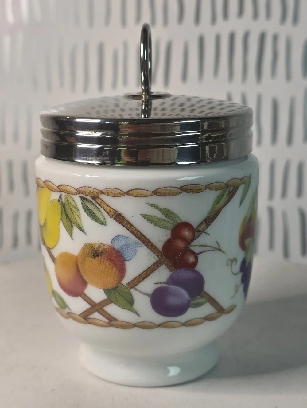 Royal Worcester Egg Coddler King Size Fruit Basket W/Original Box & Booklet